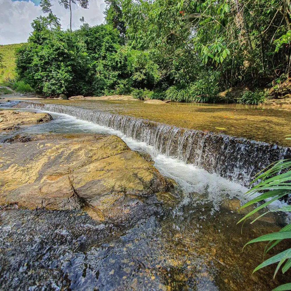 River cascade between rocks