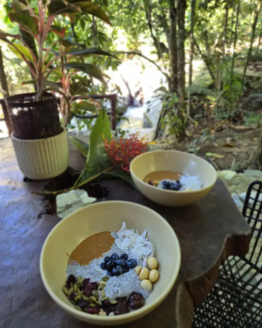 Fruit bowls served at a restaurant table